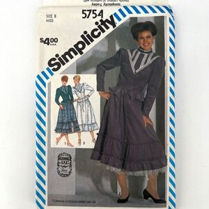 80s Gunne Sax Jessica McClintock Dress Sewing Pattern Simplicity 5754 31.5" Bust